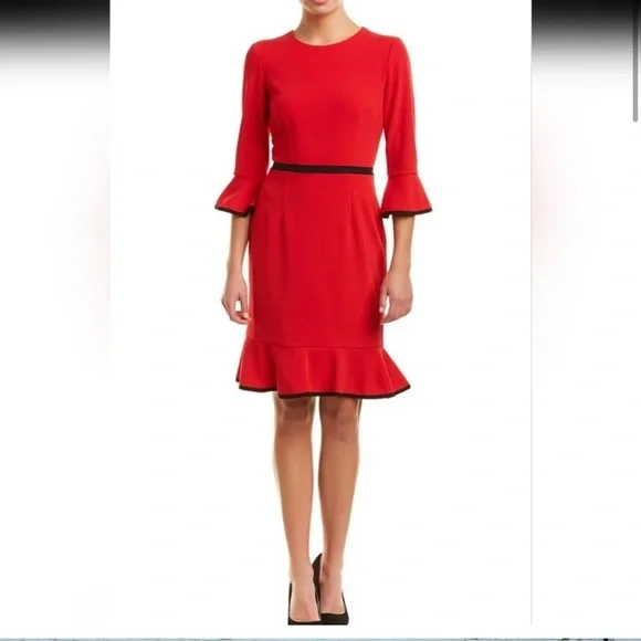Donna Morgan Dresses | Donna Morgan Red Ruffle Hem Dress | Color: Black/Red | Size: 0 | Ilanacarmili's Closet